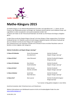 Mathe-Känguru 2015 - Primarschule Rickenbach, ZH