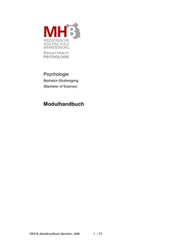 Modulhandbuch - Medizinische Hochschule Brandenburg Theodor