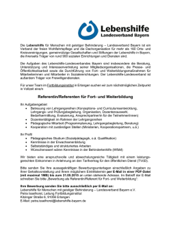 Referentin/Referenten für Fort- und Weiterbildung