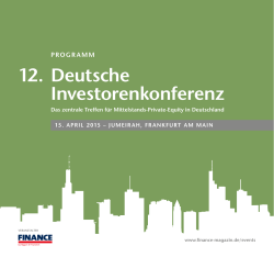 12. Deutsche Investorenkonferenz – Programm