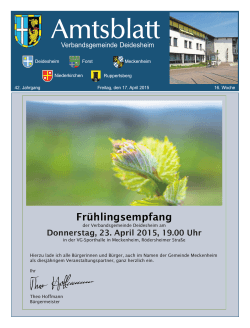 Amtsblatt 16. KW - Verbandsgemeinde Deidesheim