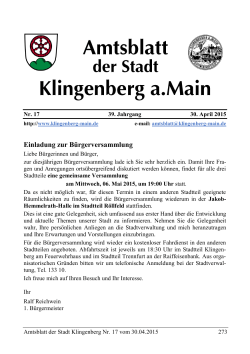 Amtsblatt Nr. 17 - Klingenberg am Main