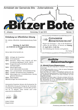 Bitzer Bote vom 16.04.2015