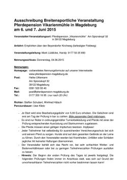 Ausschreibung Breitensportliche Veranstaltung Pferdepension
