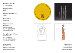 Kunst und Bier 2015 17. - 25. August Siegfried Kober Berlin