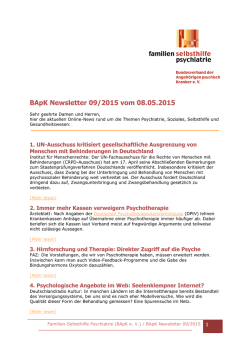 BApK Newsletter 09/2015 vom 08.05.2015