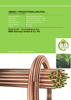 UMWELT-PRODUKTDEKLARATION KME Germany GmbH & Co. KG