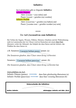 Infinitive Der AcI (Accusativus cum Infinitivo)