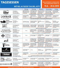 TAGESESSEN - M&uuml;hlacker Tagblatt