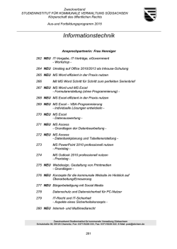 Informationstechnik - Studieninstitut f&uuml;r kommunale Verwaltung