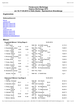 Ergebnisse 2015 - Hallesche Werfertage