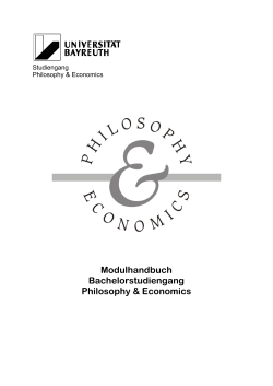 Modulhandbuch - Philosophie und Ökonomie an der Universität