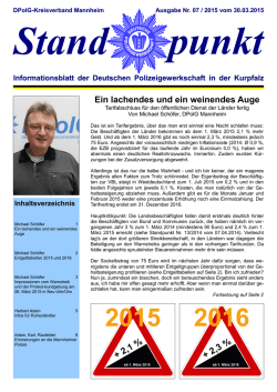 Ein lachendes und ein weinendes Auge - dpolg