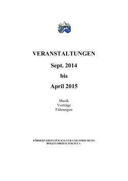 Programm Sept 2014 bis Feb 2015 - Förderverein für Kultur und