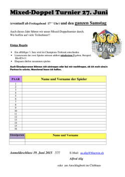 Mixed-Doppel Turnier 27. Juni
