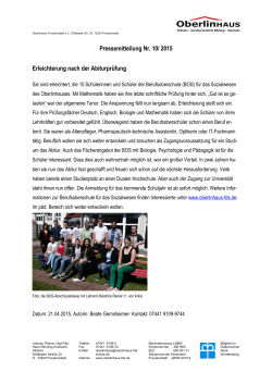 Pressemitteilung - Oberlinhaus FDS eV