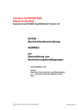 DVGW-NOMRES 4.6, Stand 01