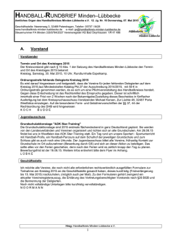 HANDBALL-RUNDBRIEF Minden&ndash;L&uuml;bbecke