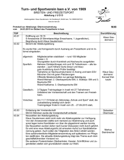 Protokoll Abteilungsversammlung 2015