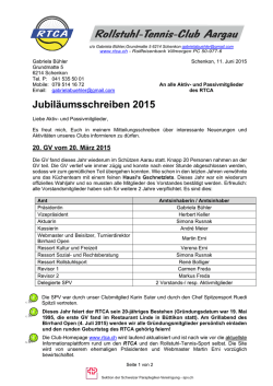 Jubil&auml;umsschreiben 2015