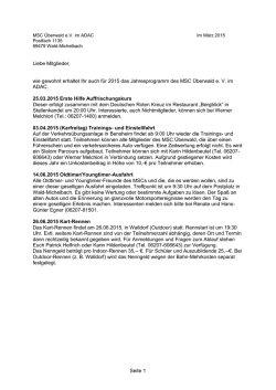Jahresprogramm zum