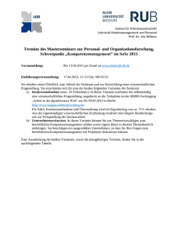 Informationen zum Prozedere und den Modalit&auml;ten des