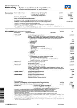 Preisaushang - Volksbank Regensburg eG