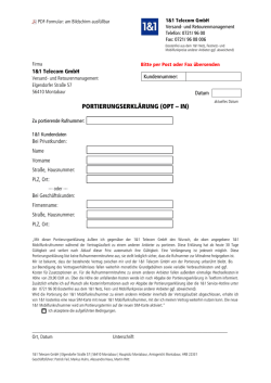 PORTIERUNGSERKL&Auml;RUNG (OPT &ndash; IN)