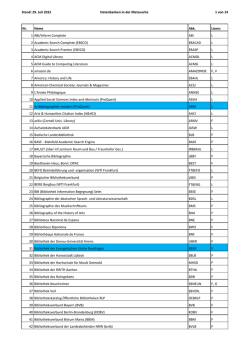 Stand: 22. April 2015 Datenbanken in der Metasuche 1 von 14