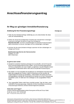 Anschlussfinanzierung Finanzierungsanfrage (PDF