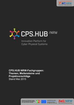 CPS.HUB NRW-Fachgruppen: Themen, Meilensteine und