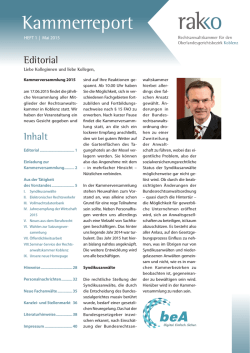 Kammerreport_Heft_1_2015 - Rechtsanwaltskammer Koblenz