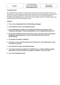 Aufgabe 1 Finanzierung