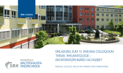 einladung zum 13. rheuma-colloquium thema: rheumatologie