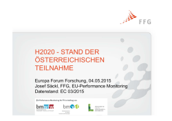H2020 - STAND DER &Ouml;STERREICHISCHEN TEILNAHME