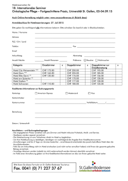 Hotelreservation f&uuml;r