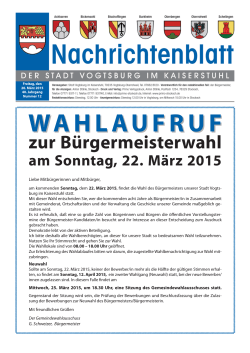 Nr. 12 vom 20. März 2015 - Vogtsburg im Kaiserstuhl