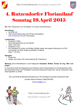 Einladung Florianilauf - Freiwillige Feuerwehr Rutzendorf
