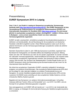 Pressemitteilung - EUREF-Symposium 2015 in Leipzig (pdf 52-KB)
