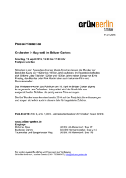 Presseinformation Orchester in flagranti im Britzer Garten: