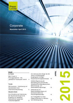 Corporate Newsletter April 2015