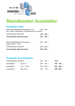 Standkosten Aussteller - GewerbeExpo 2015 Neftenbach