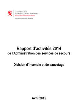 Rapport d`activités 2014