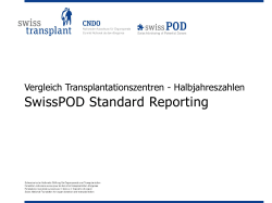 SwissPOD Standard Reporting