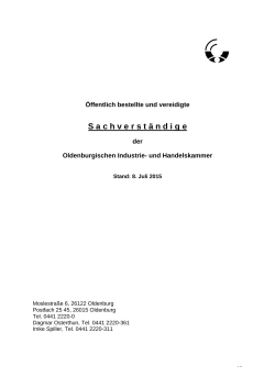 Sachverständigenverzeichnis der Oldenburgischen IHK