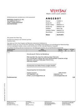 A N G E B O T - WERTBAU GmbH & Co. KG