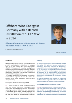 Offshore Wind Energy in Germany with a Record Installation