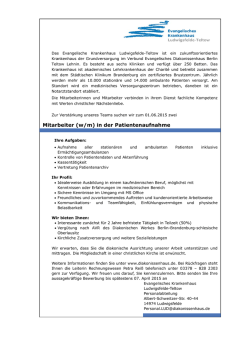 Mitarbeiter (w/m) in der Patientenaufnahme