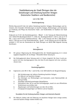 Stadtbildsatzung der Stadt Öhringen über die Gestaltungen und