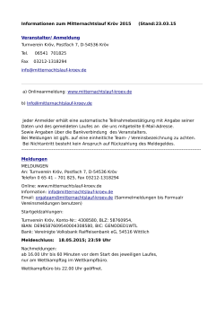 Informationen zum Mitternachtslauf Kröv 2015 (Stand:23.03.15